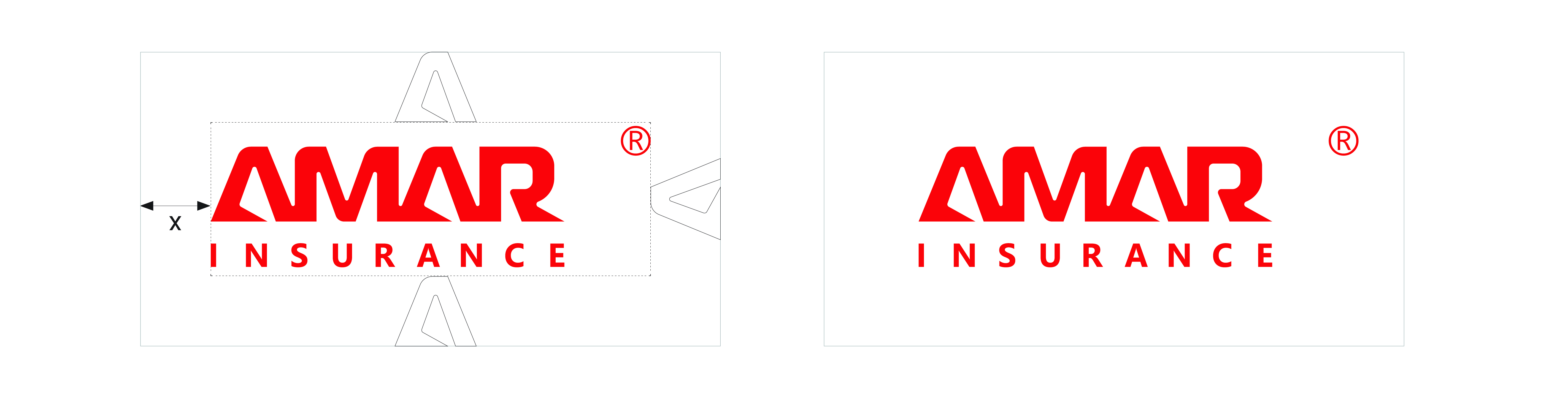 In all cases, always keep a clear space of 1x1 on every side of the logo.